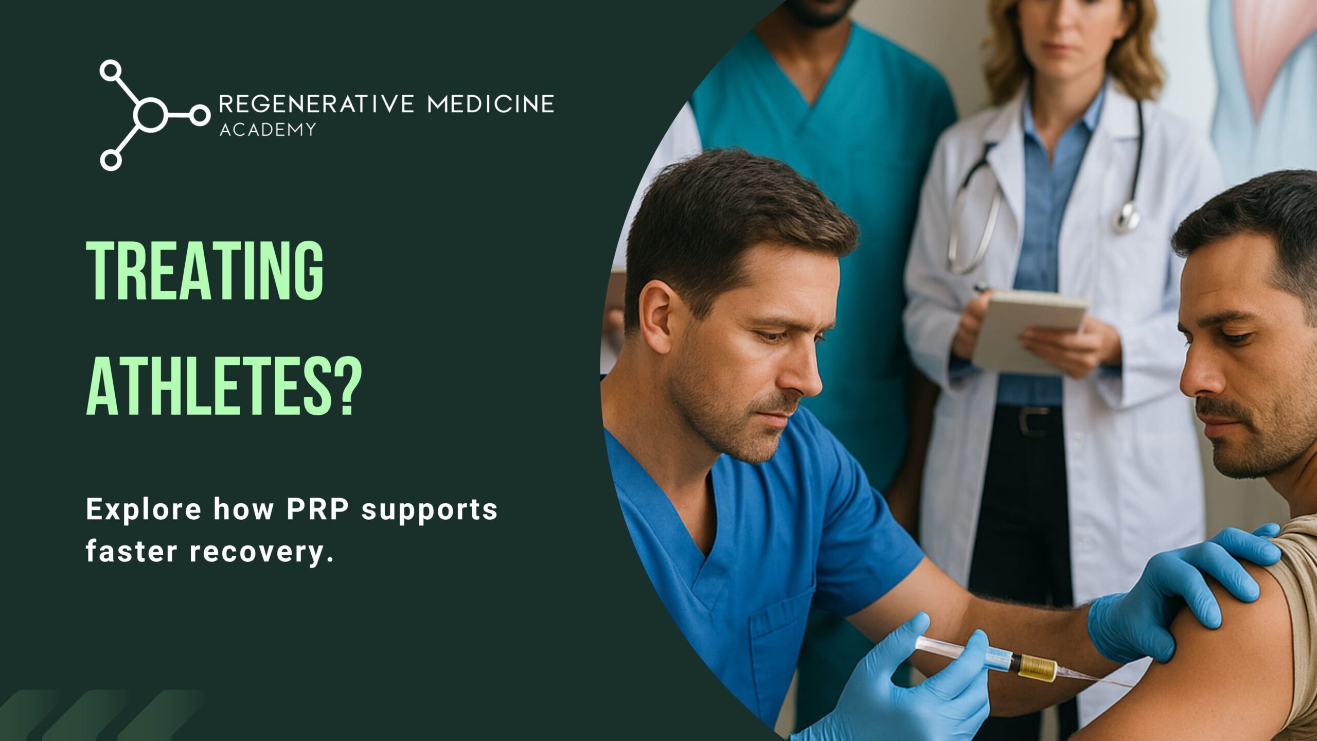 Doctor administering PRP injection to an athlete’s shoulder during treatment session