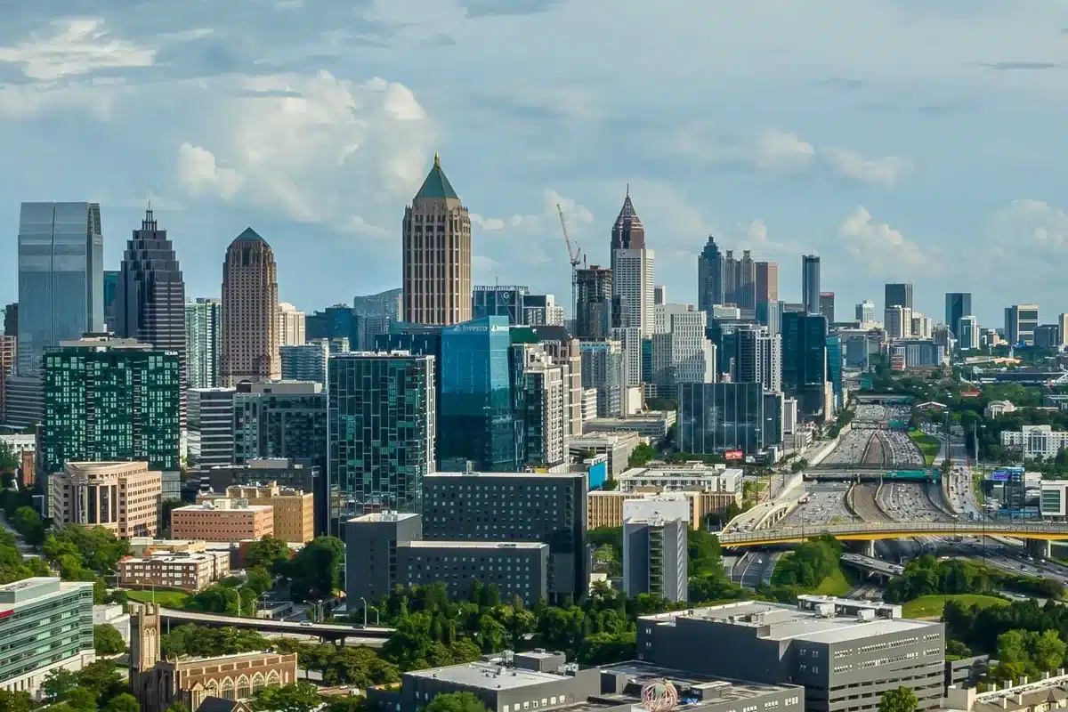 Aerial view of the atlanta skyline