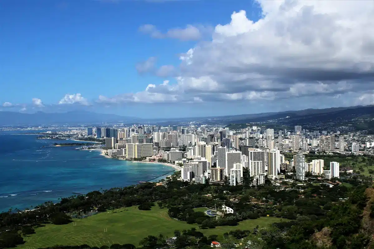 Honolulu and waikiki seen from diamond head