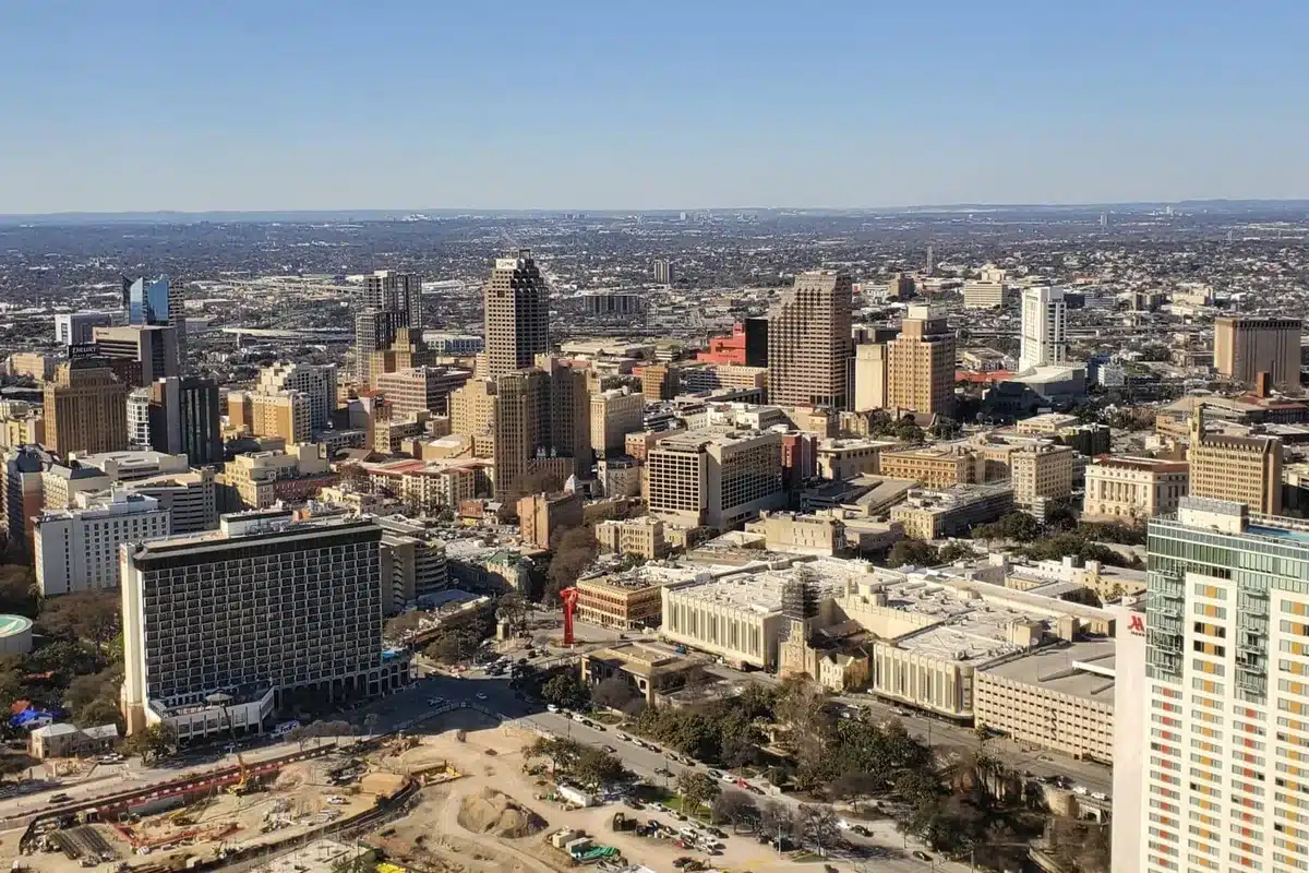 Downtown san antonio seen from the tower of the americas