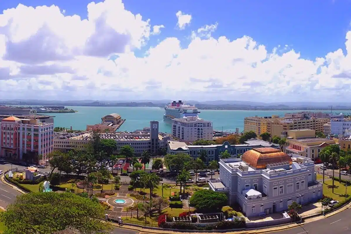 A view over san juan, puerto rico, toward the bay